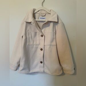 Girls Old Navy Off-White Button-Up Jacket Size Medium
